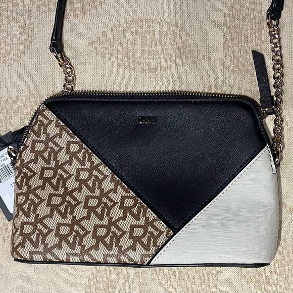 DKNY Color Block Monogram Dome Crossbody Bag - Picture 3 of 7